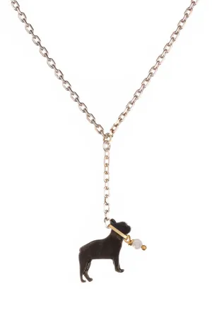 French bulldog on a lead necklace