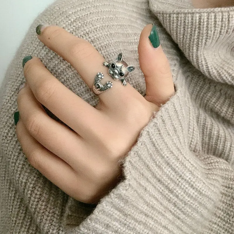 French bulldog statement ring