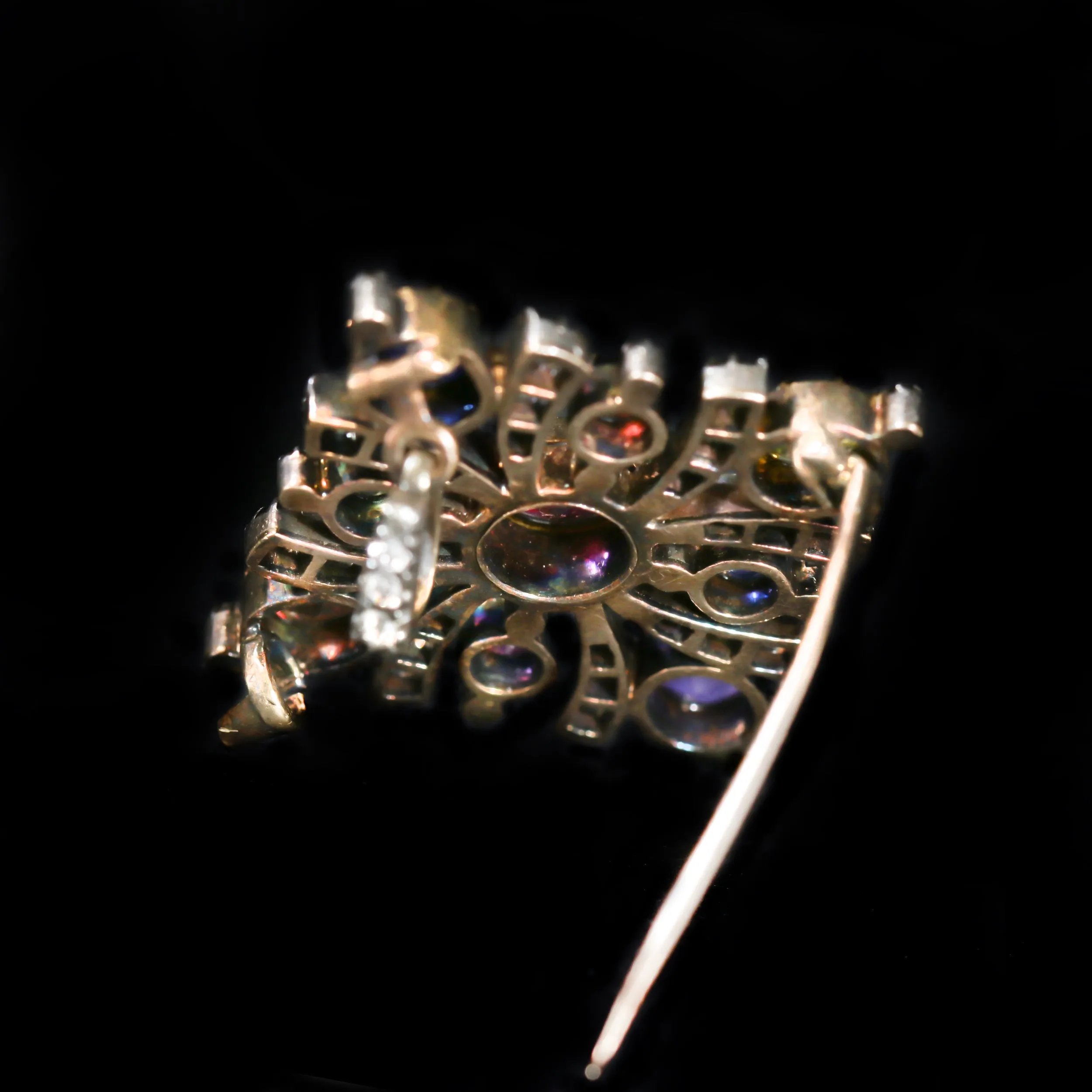 Georgian 5.65 CTW Gemstone & Diamond Brooch/Pendant