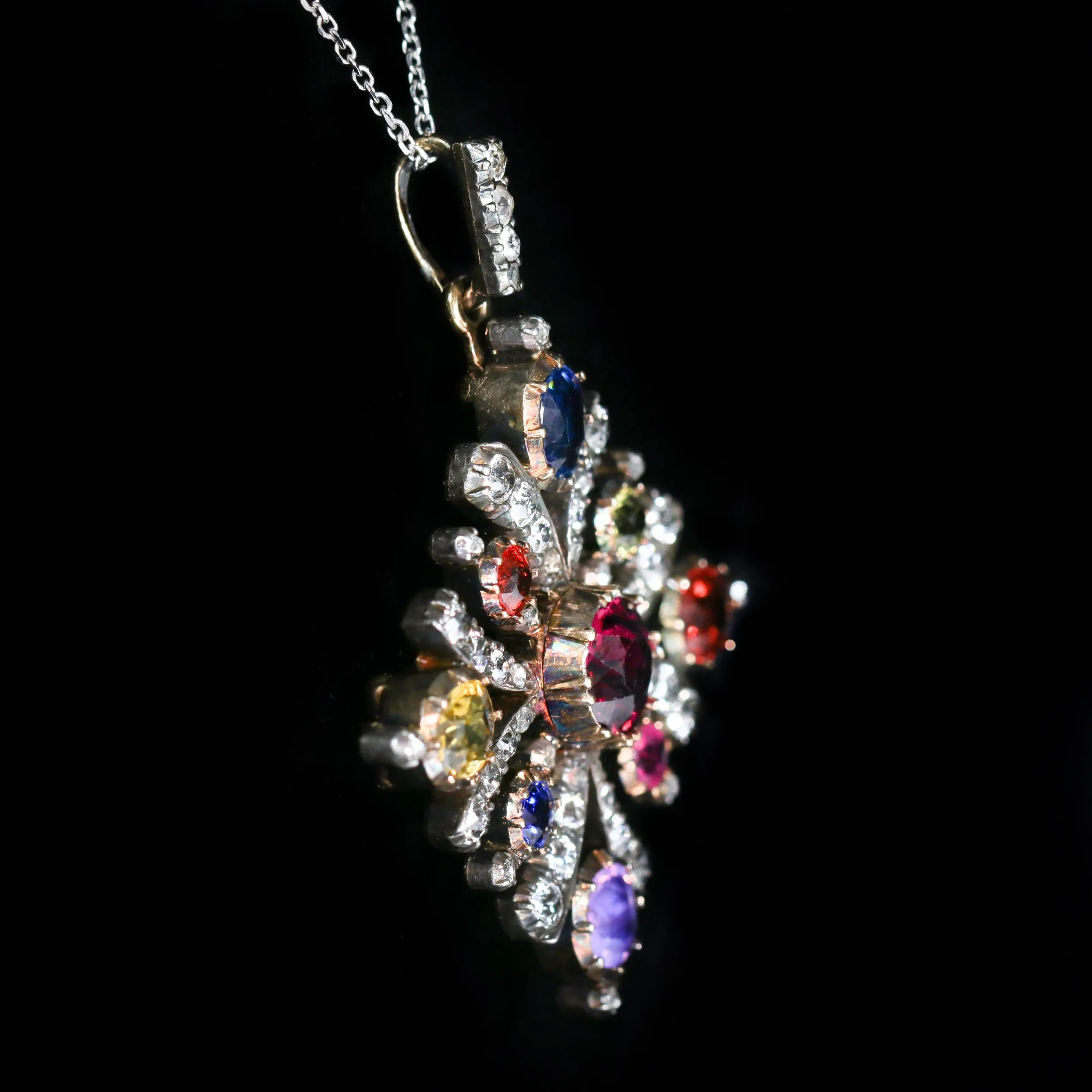 Georgian 5.65 CTW Gemstone & Diamond Brooch/Pendant