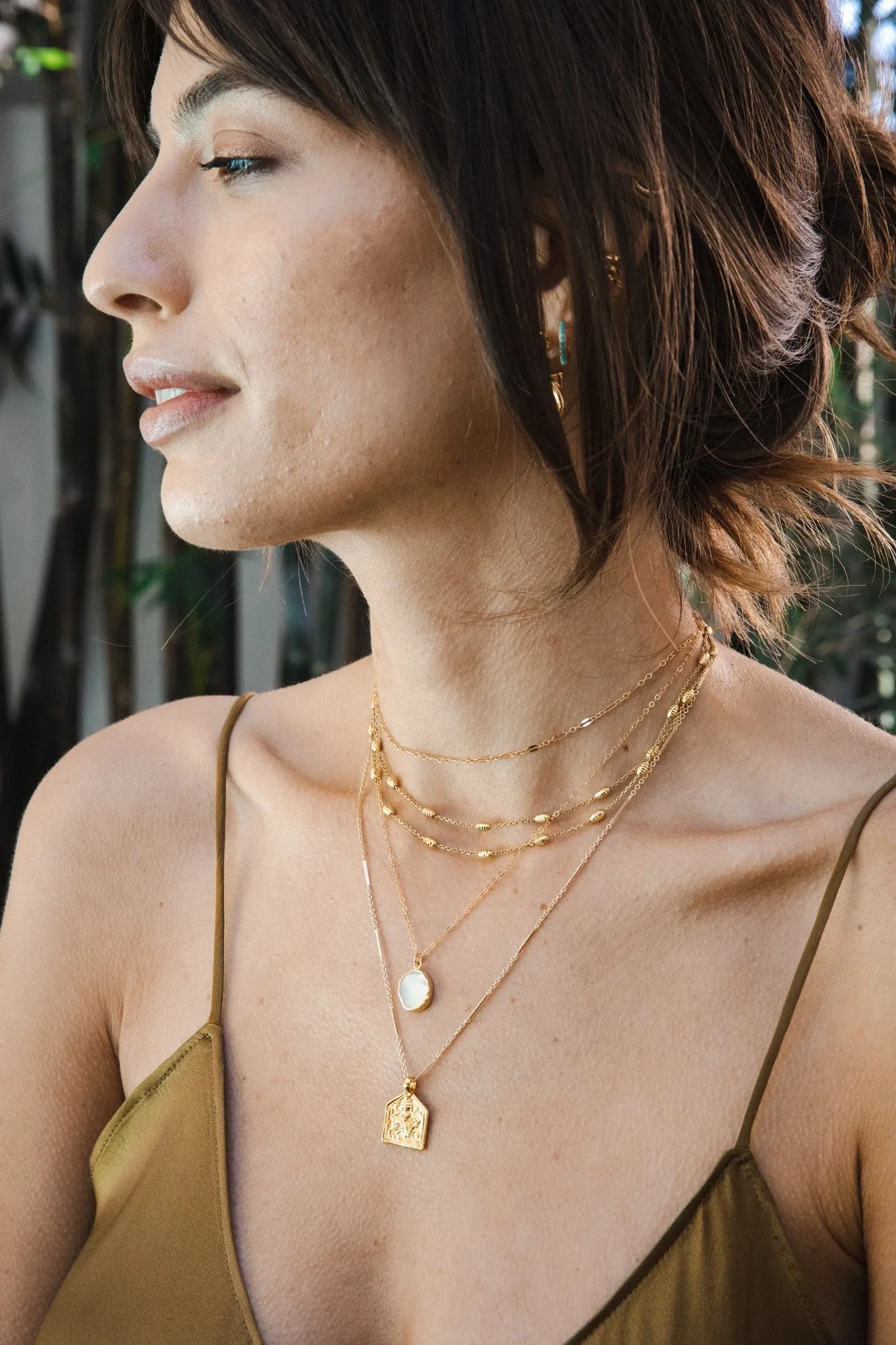 Gina Freeform Necklace in Moonstone