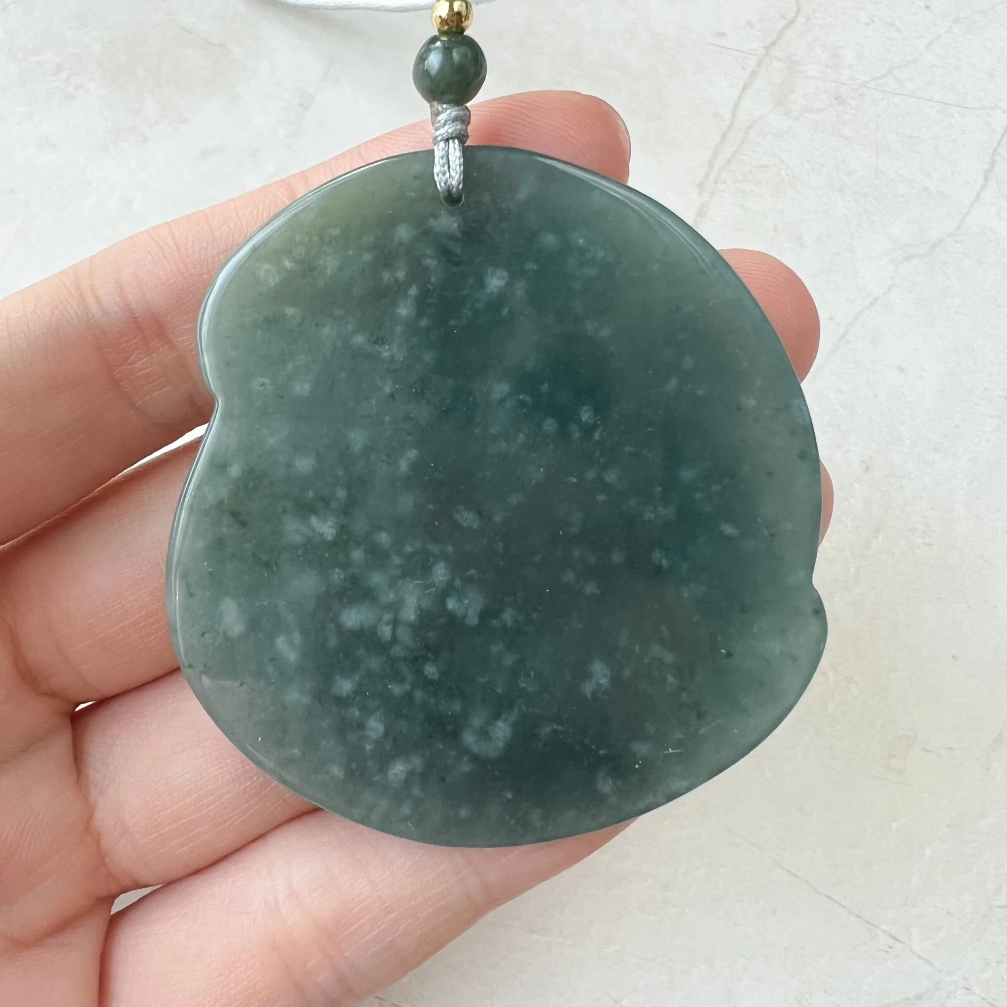 Green Jadeite Jade Deer in Forest Hand Carved Pendant Necklace, ZYF-0322-1652657255