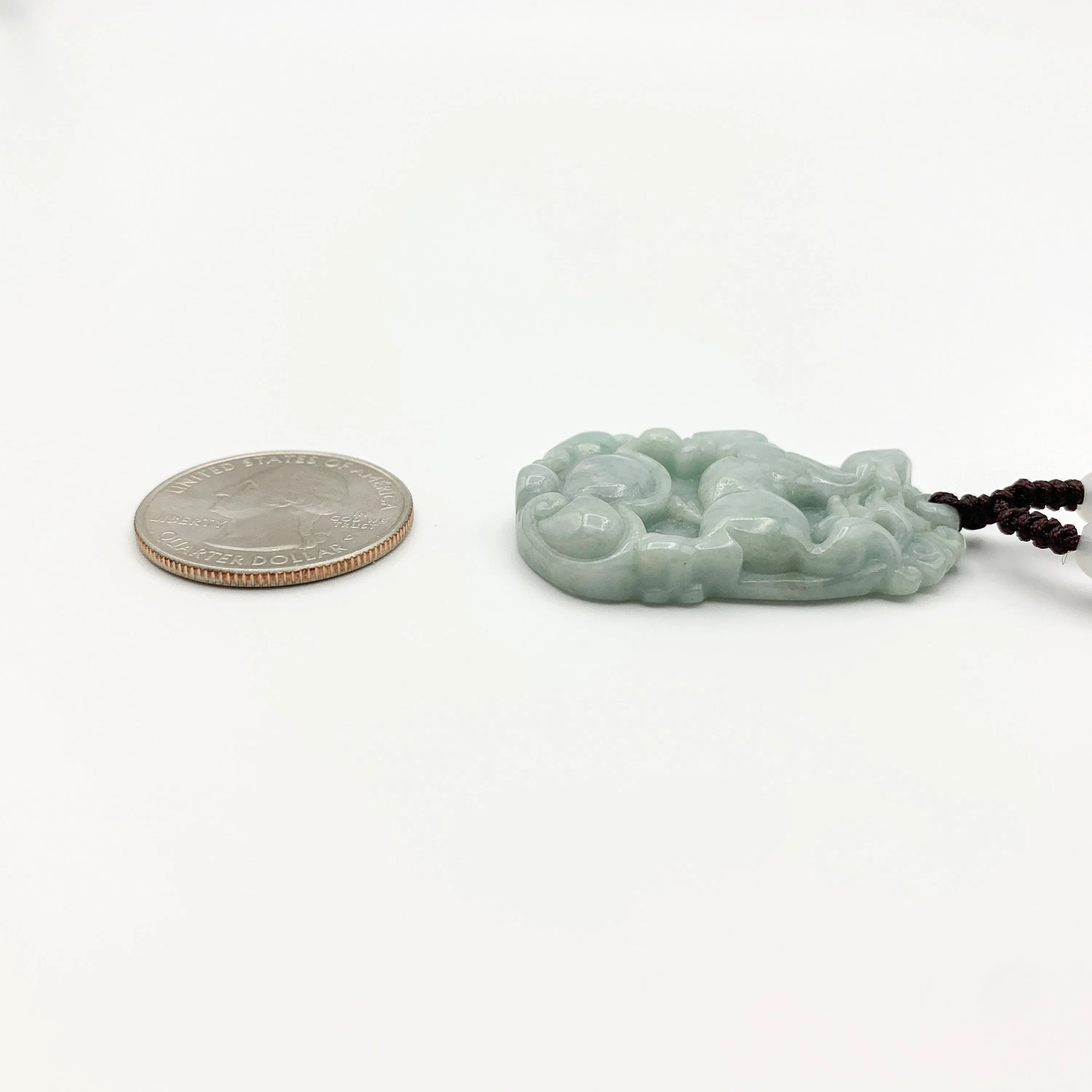 Horse Jade Chinese Zodiac Rustic Carved Pendant Necklace, YW-0110-1646517385