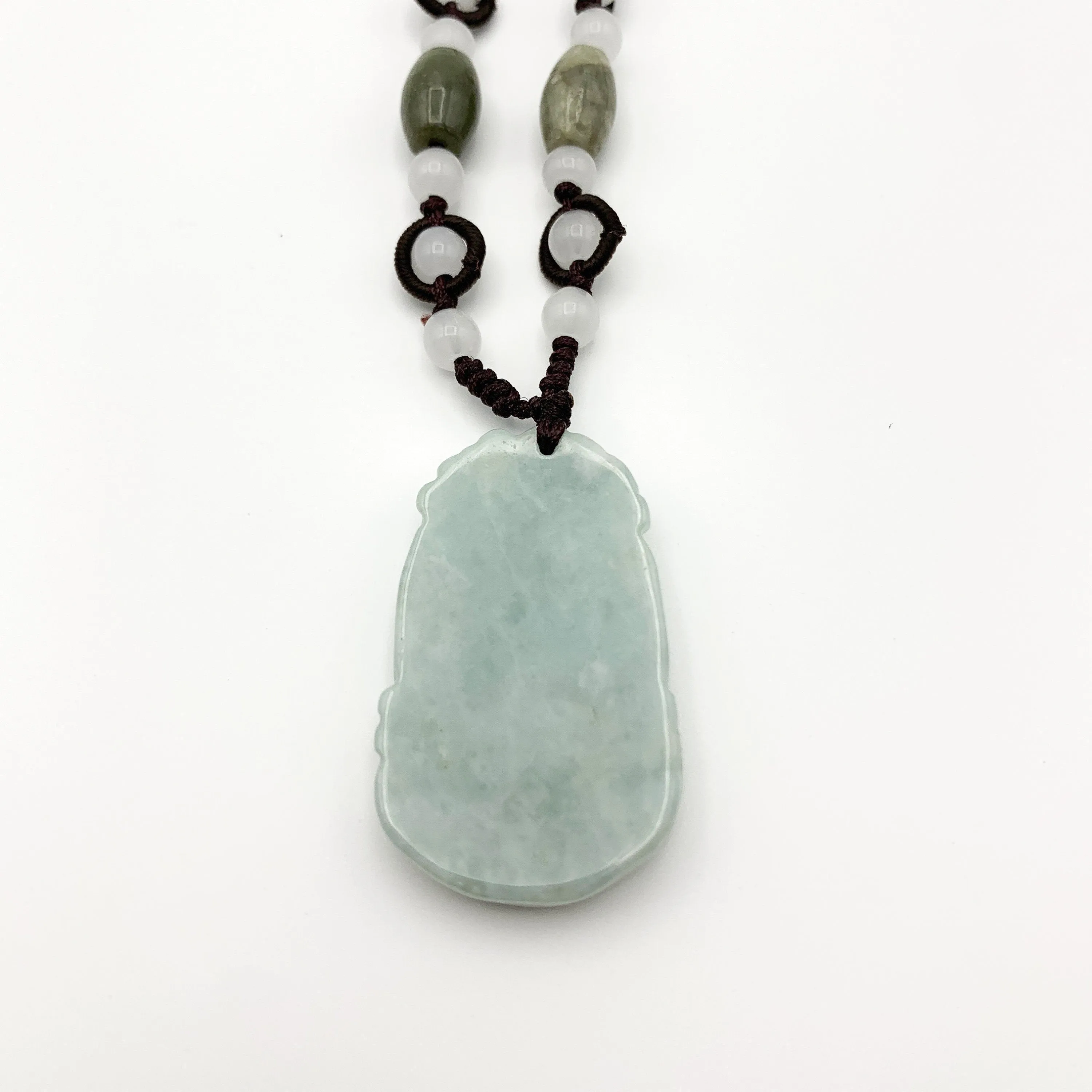 Horse Jade Chinese Zodiac Rustic Carved Pendant Necklace, YW-0110-1646517385