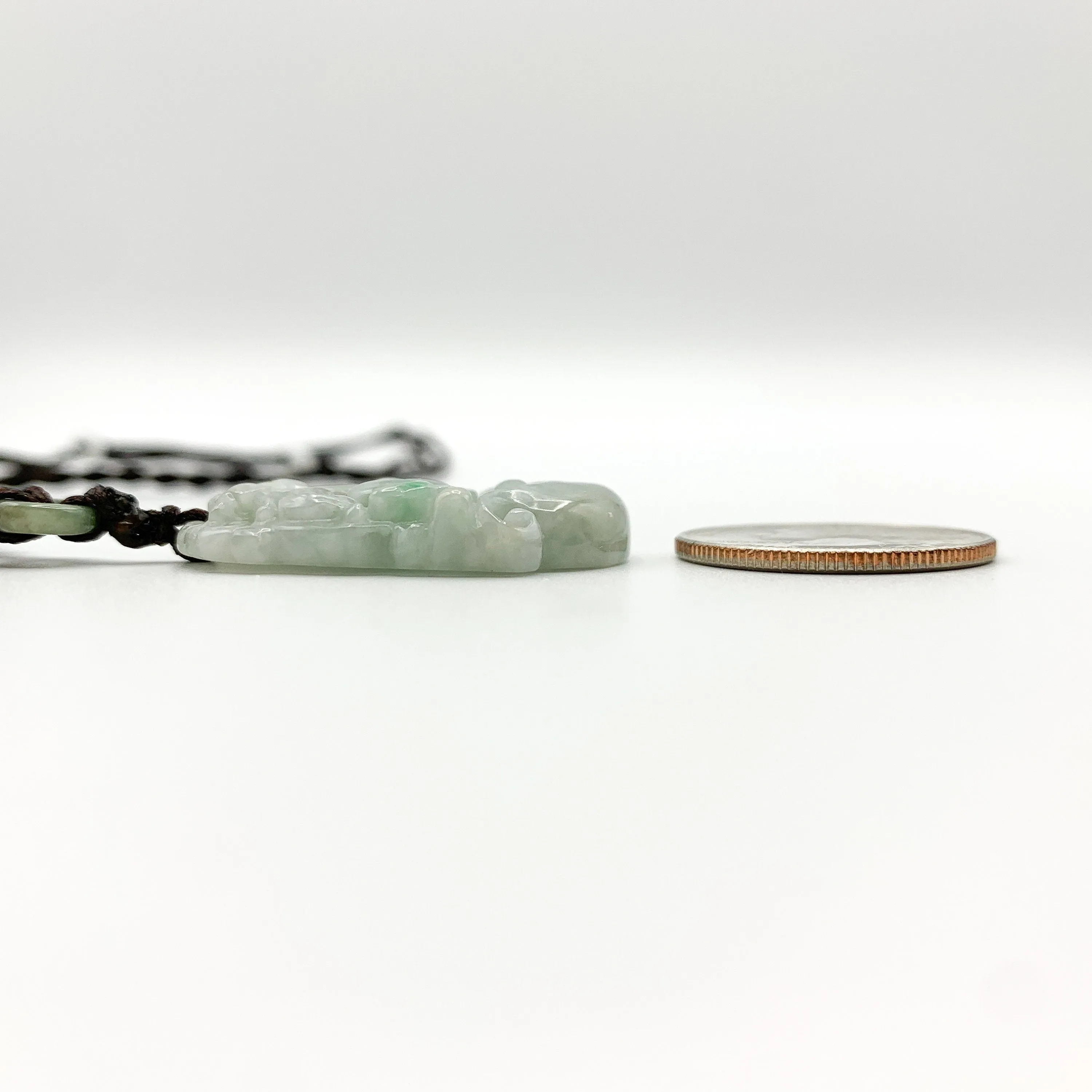 Horse Jade Chinese Zodiac Rustic Carved Pendant Necklace, YW-0321-1645571195
