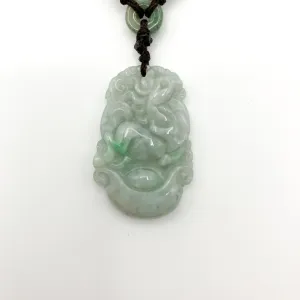Horse Jade Chinese Zodiac Rustic Carved Pendant Necklace, YW-0321-1645571195