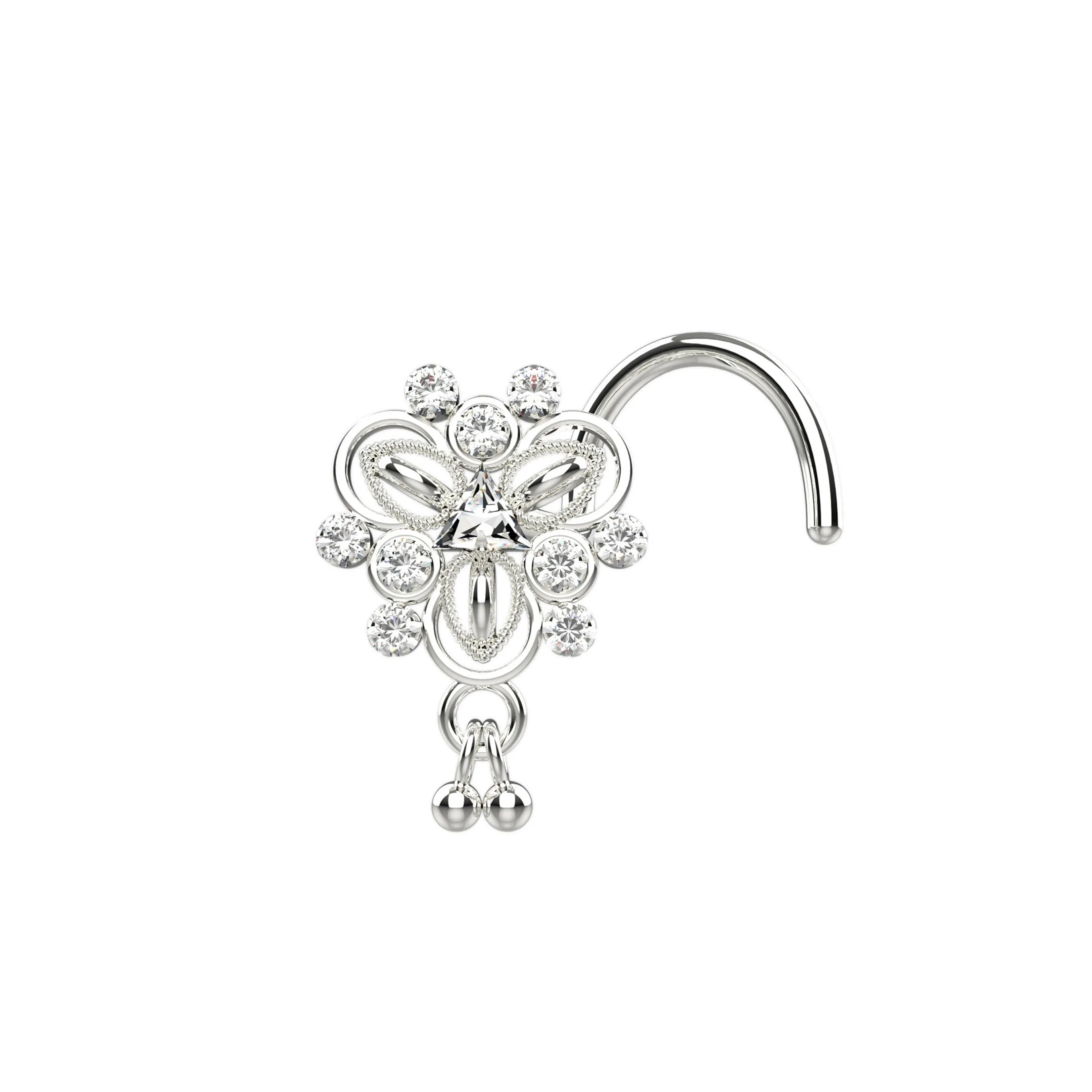 Indian Dangle Nose Ring | Traditional Nose Piercing Jewelry