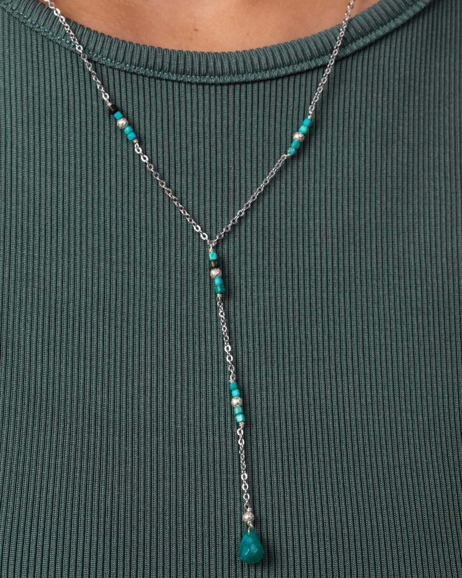 Italian Turquoise Square Necklace