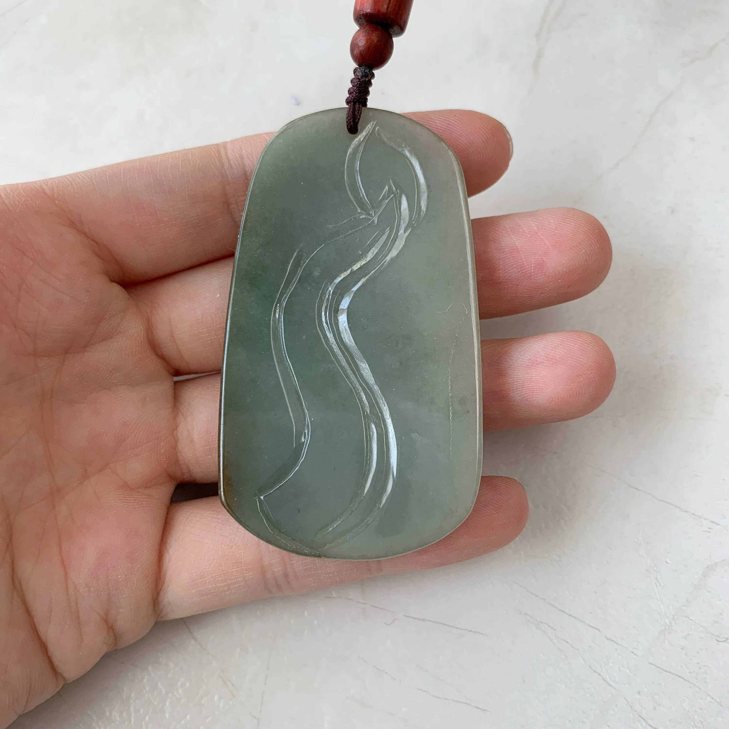 Jadeite Jade Dragon Chinese Zodiac Hand Carved Pendant Necklace, YJ-0321-0470386