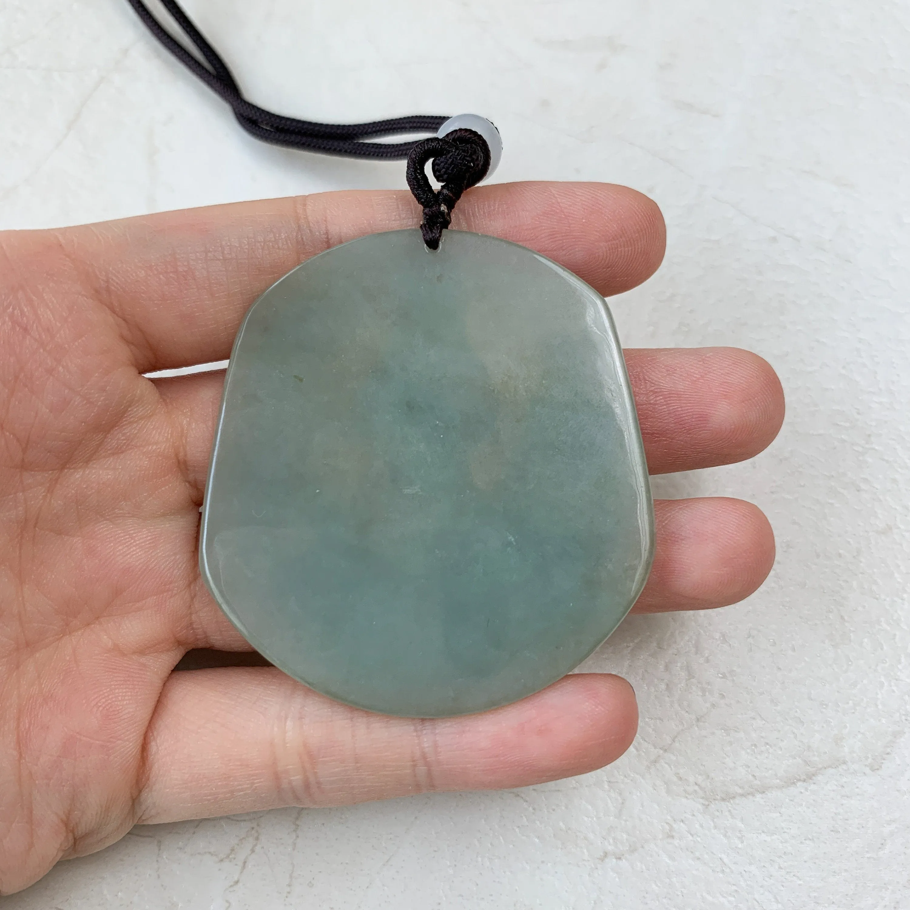 Jadeite Jade Guan Yin Mountain Landscape Avalokiteshvara Hand Carved Pendant Necklace, YJ-0321-0384928