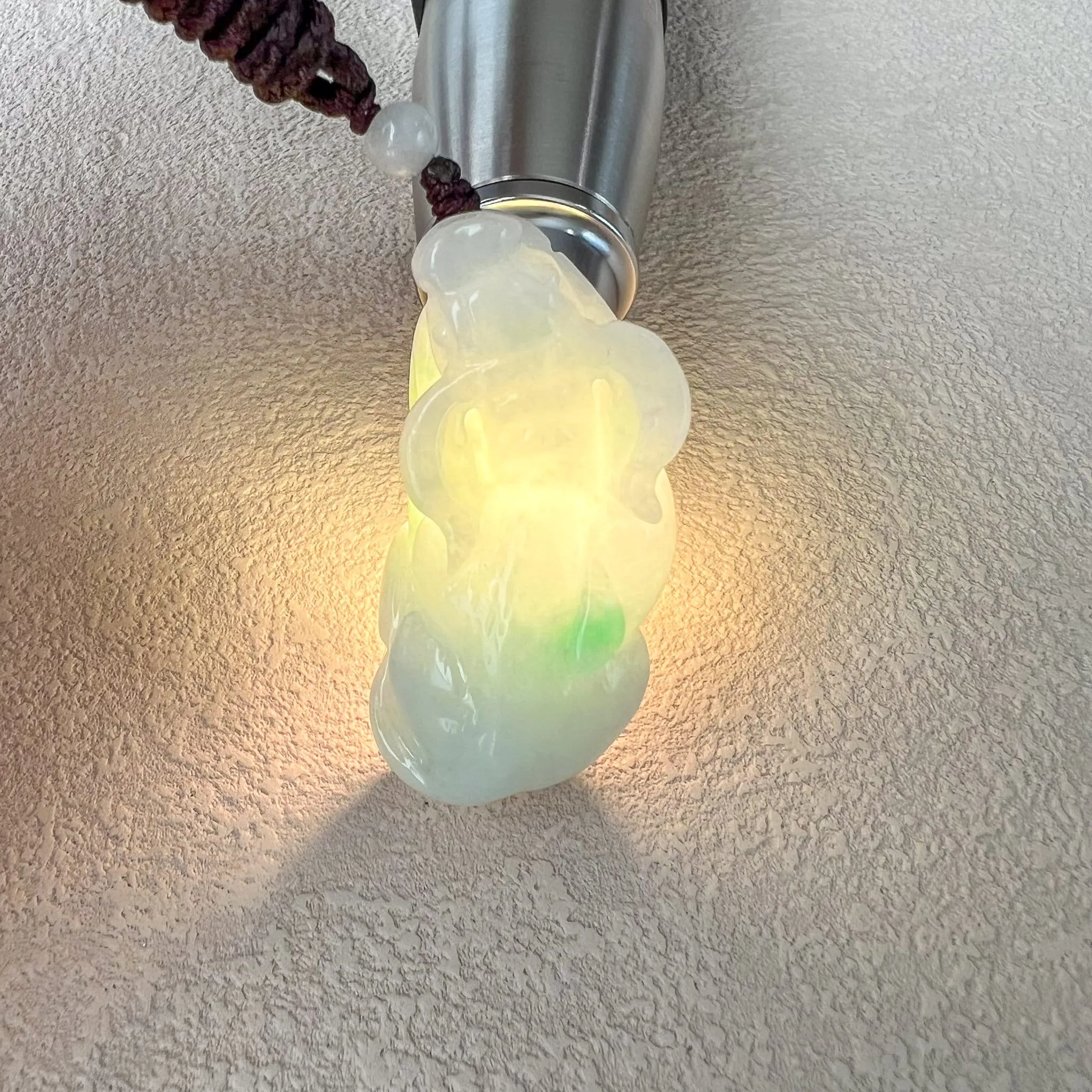 Jadeite Jade Ox Bull Cow Chinese Zodiac, Hand Carved Light Green Jade Carved Necklace, YGR-0323-1707685605