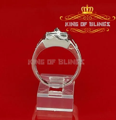 Jesus Design White Cubic Zirconia 0.45ct Men's Adjustable Ring From SZ 9 to 11