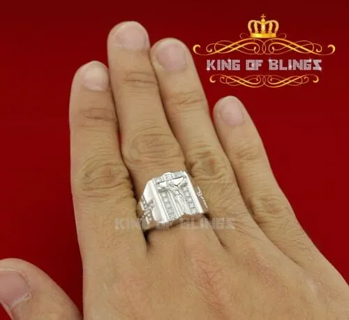 Jesus Design White Cubic Zirconia 0.45ct Men's Adjustable Ring From SZ 9 to 11