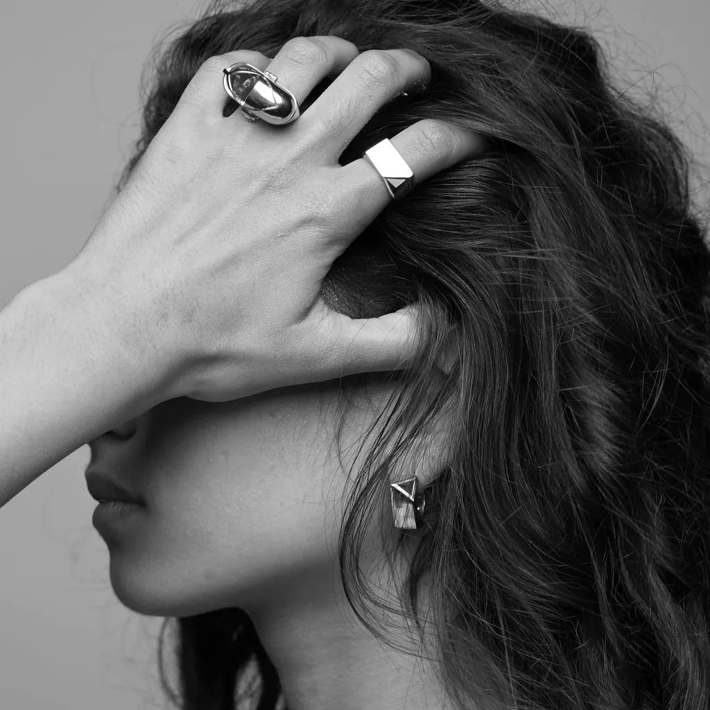 Jewel Beneath Signet Ring - Black Onyx, 24ct Gold Vermeil
