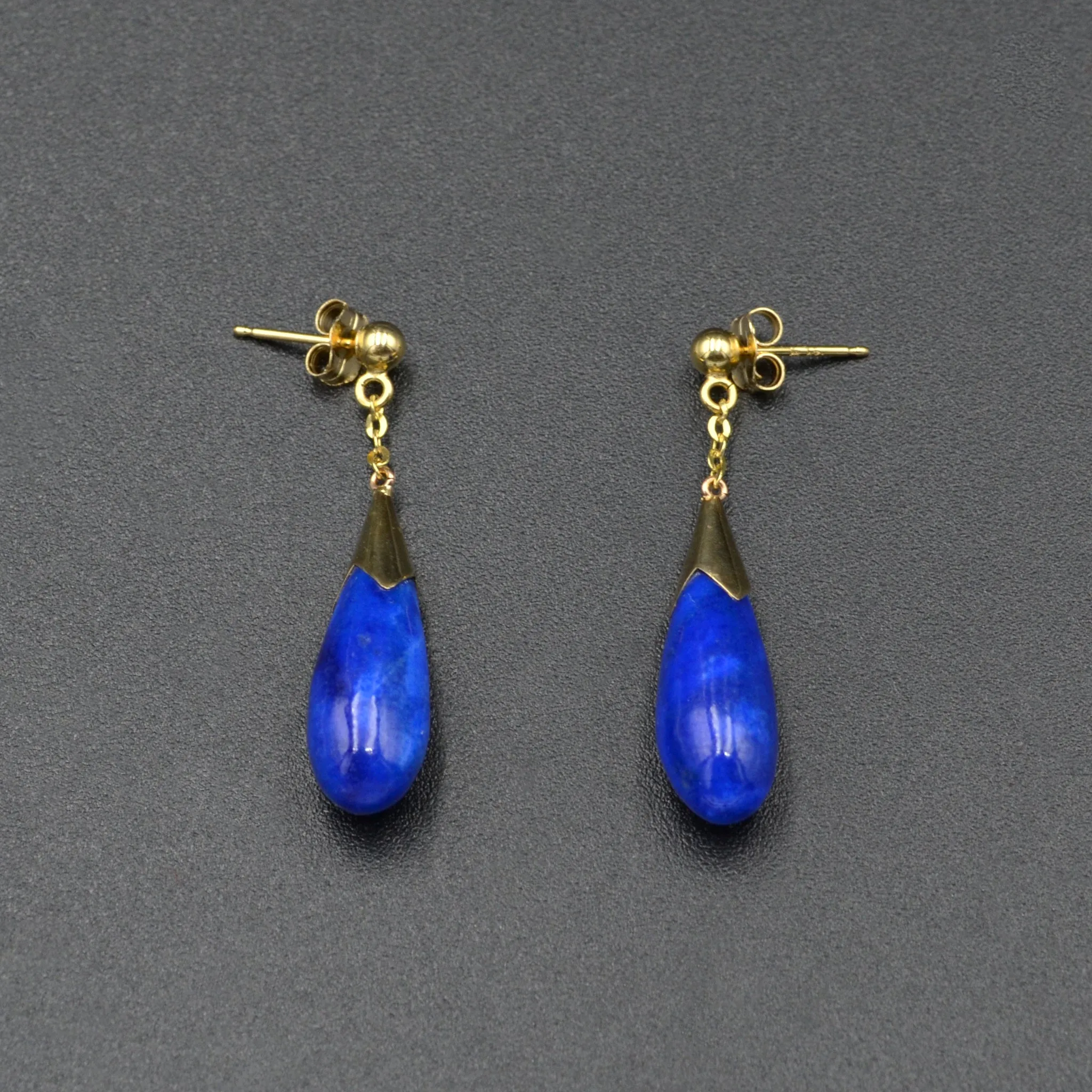 Lapis and 14k Gold Drop Earrings