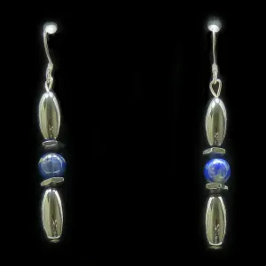 Lapis Lazuli Hex And Rice Magnetite Magnetic Earrings