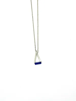 Lapis lazuli triangle and sterling silver necklace