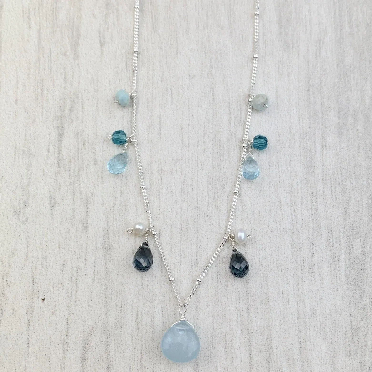 Limited Edition Aquamarine Zina Style Necklace