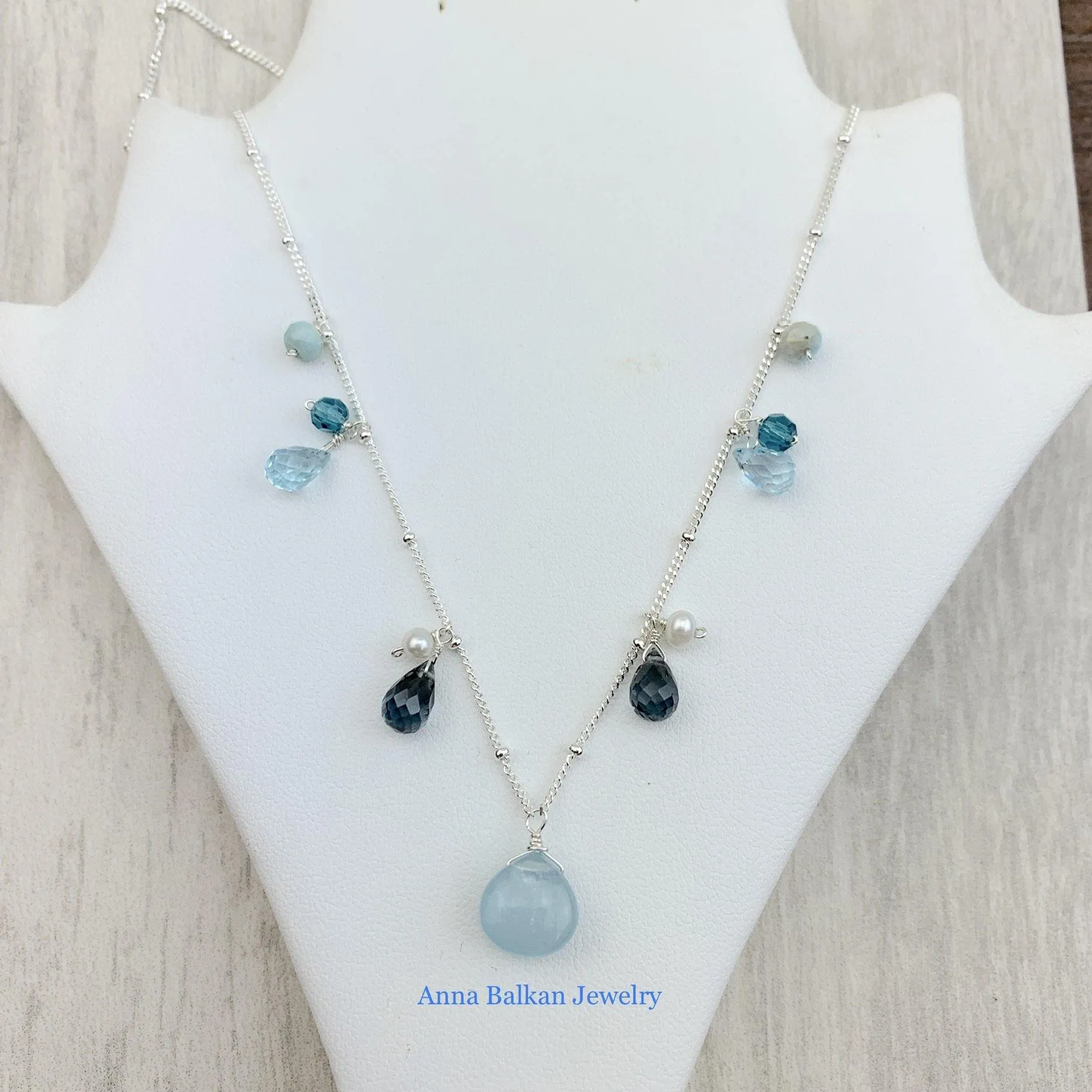 Limited Edition Aquamarine Zina Style Necklace