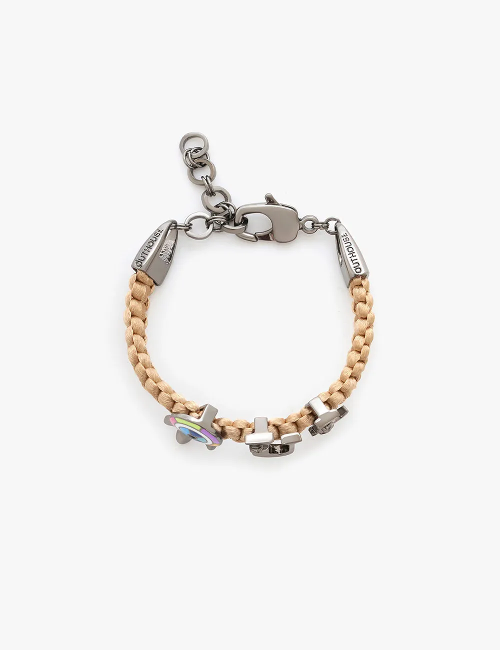 Love Links Bracelet in Sand Brown, Gunmetal Finish