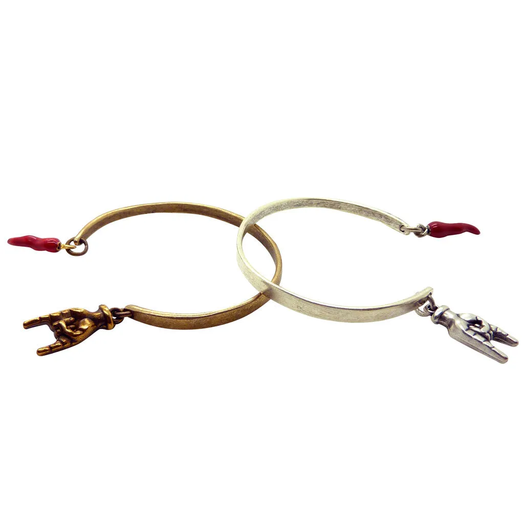 Mano Hand Cornicello Charm Cuff
