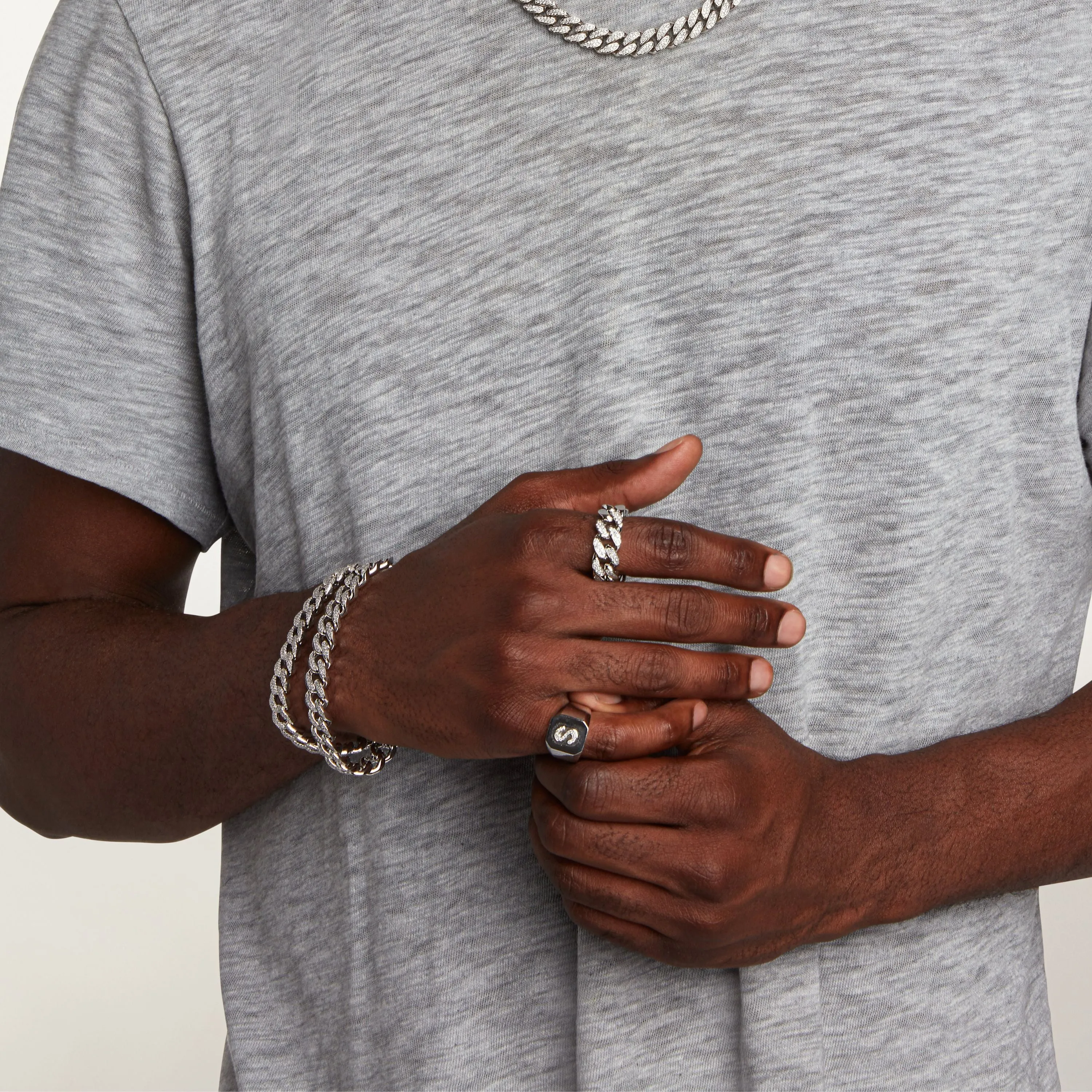 MEN'S INITIAL GOLD CHAMPION SIGNET PINKY RING