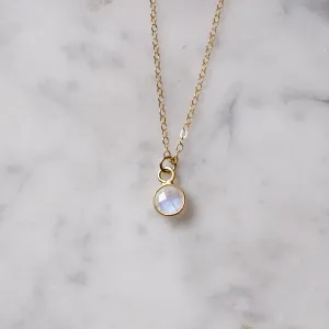 Minimal Moonstone Pendant Necklace