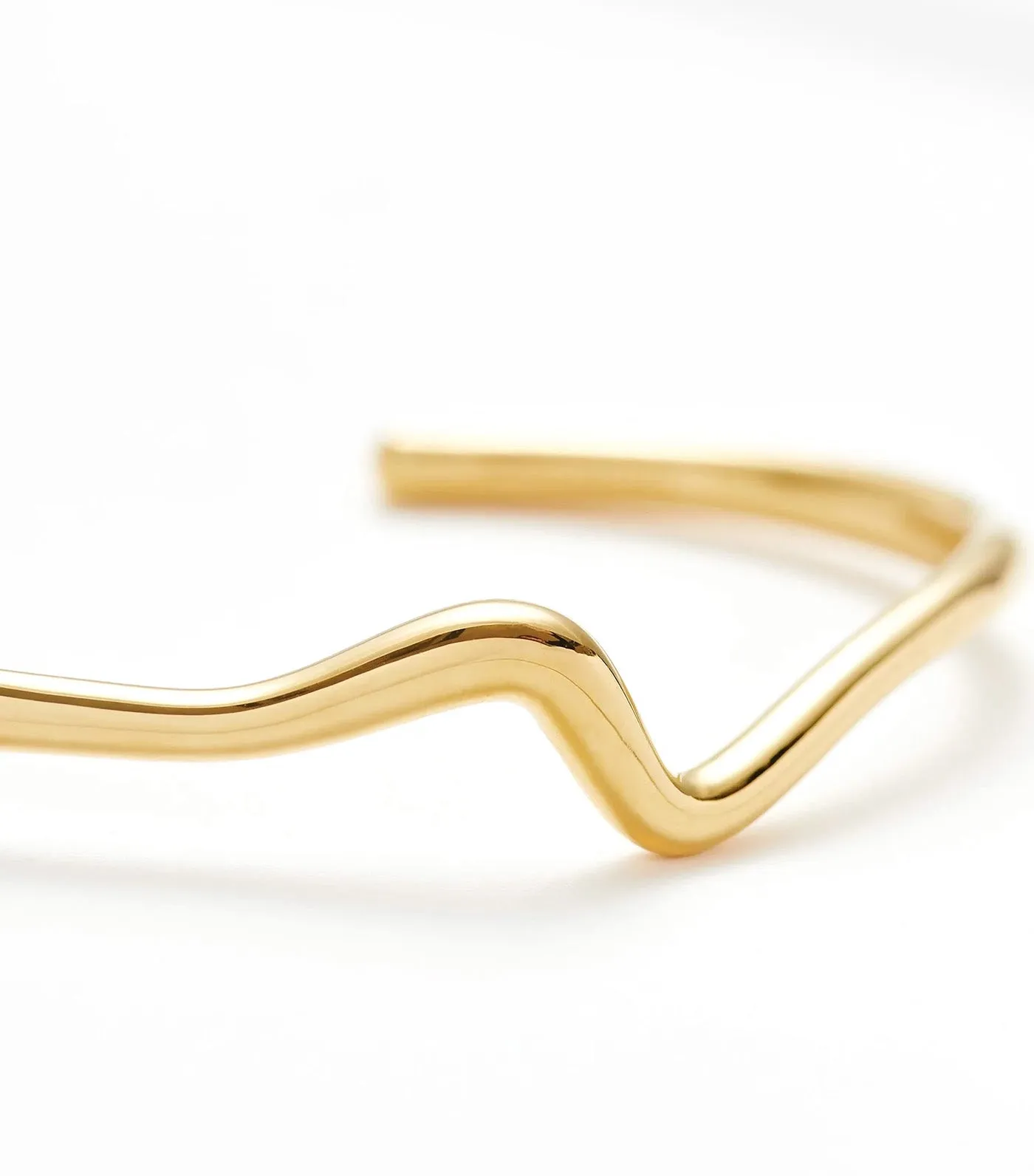 Molten Wave Cuff Bracelet Gold