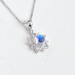 Moonstone Pendant Necklace June Birthstone Jewelry White Gold Plated Sterling Silver Accessories Women