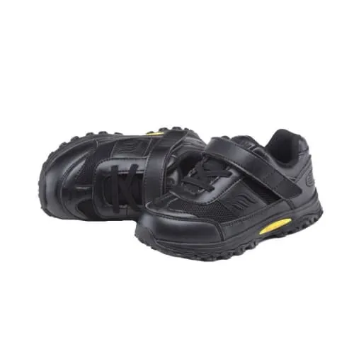 Mt. Emey 3301-1L Black - Children Straight Last Athletic Shoes with Elastic Laces