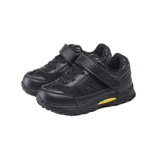 Mt. Emey 3301-1L Black - Children Straight Last Athletic Shoes with Elastic Laces