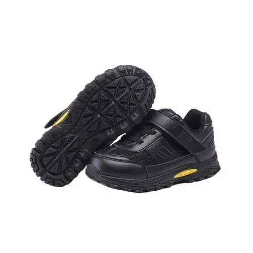 Mt. Emey 3301-1L Black - Children Straight Last Athletic Shoes with Elastic Laces