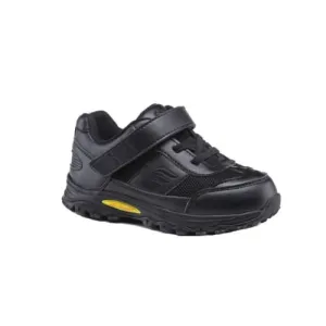 Mt. Emey 3301-1L Black - Children Straight Last Athletic Shoes with Elastic Laces