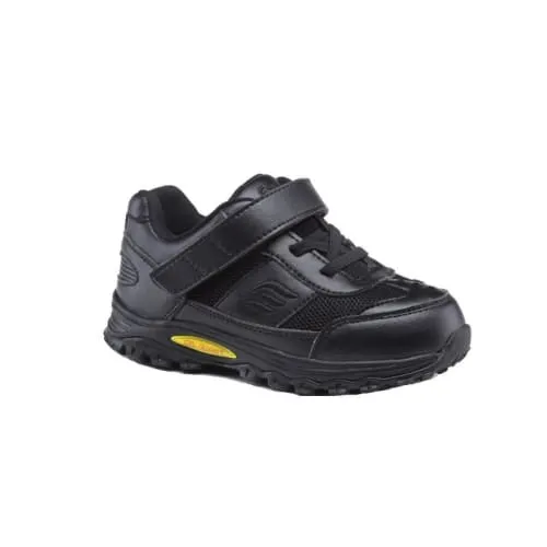 Mt. Emey 3301-1L Black - Children Straight Last Athletic Shoes with Elastic Laces