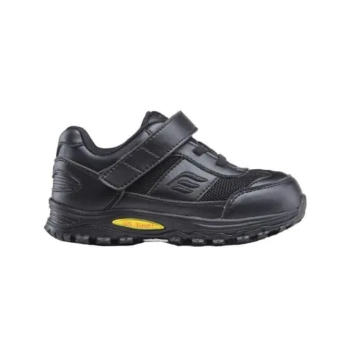 Mt. Emey 3301-1L Black - Children Straight Last Athletic Shoes with Elastic Laces