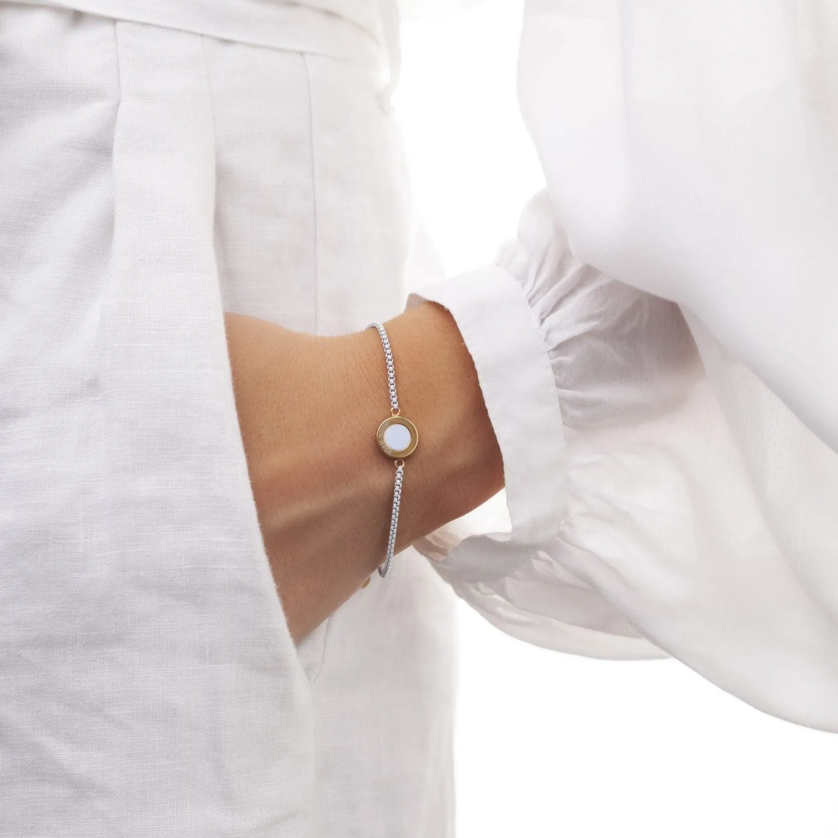 OCEAN WHITE CHAIN WHITE CHIP WITH ZIRCONIA BRACELET