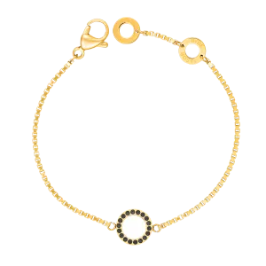 OCEAN WHITE CHIP WITH BLACK COLORED ZIRCONIA BRACELET
