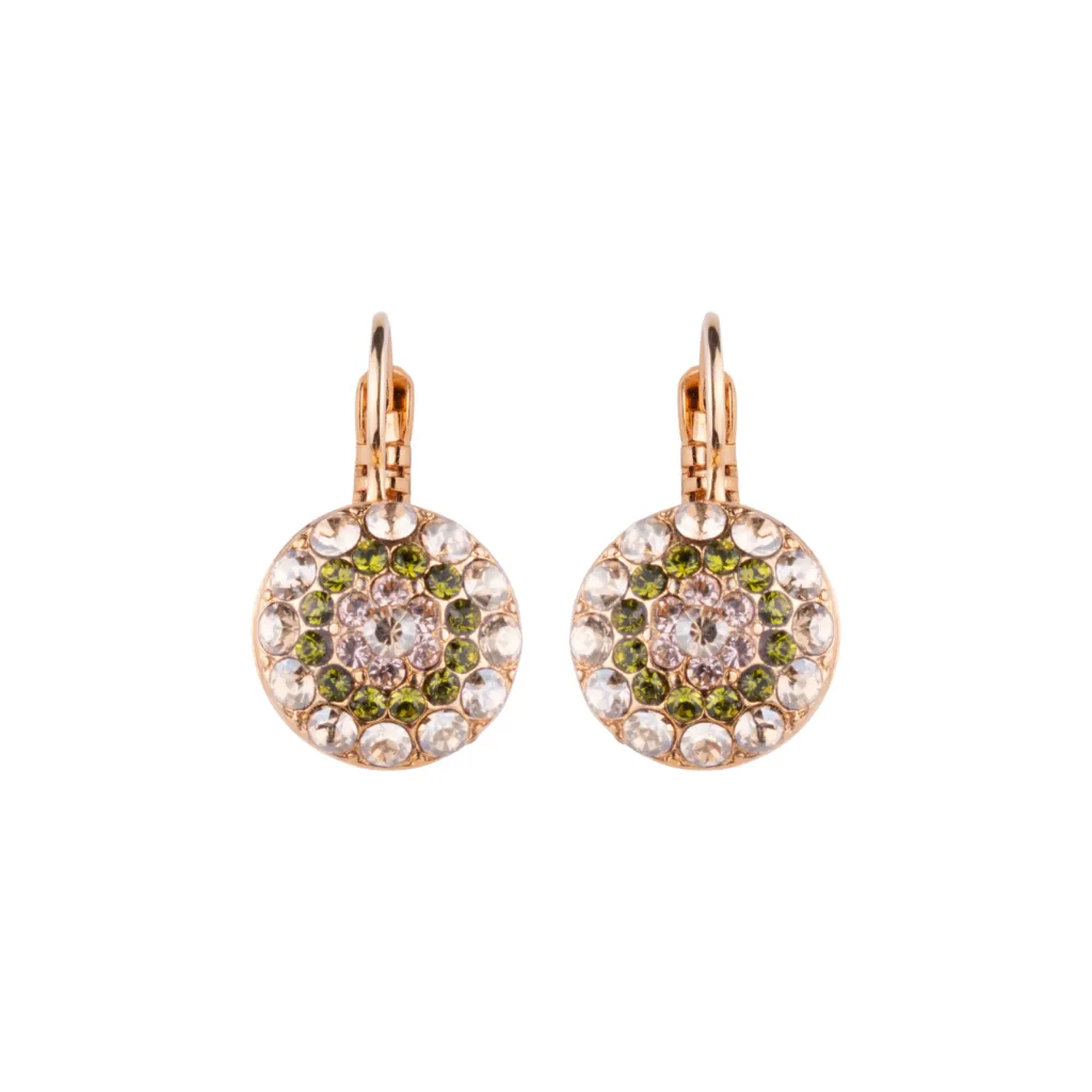 Pavé Leverback Earrings in "Sedona - Yellow Gold