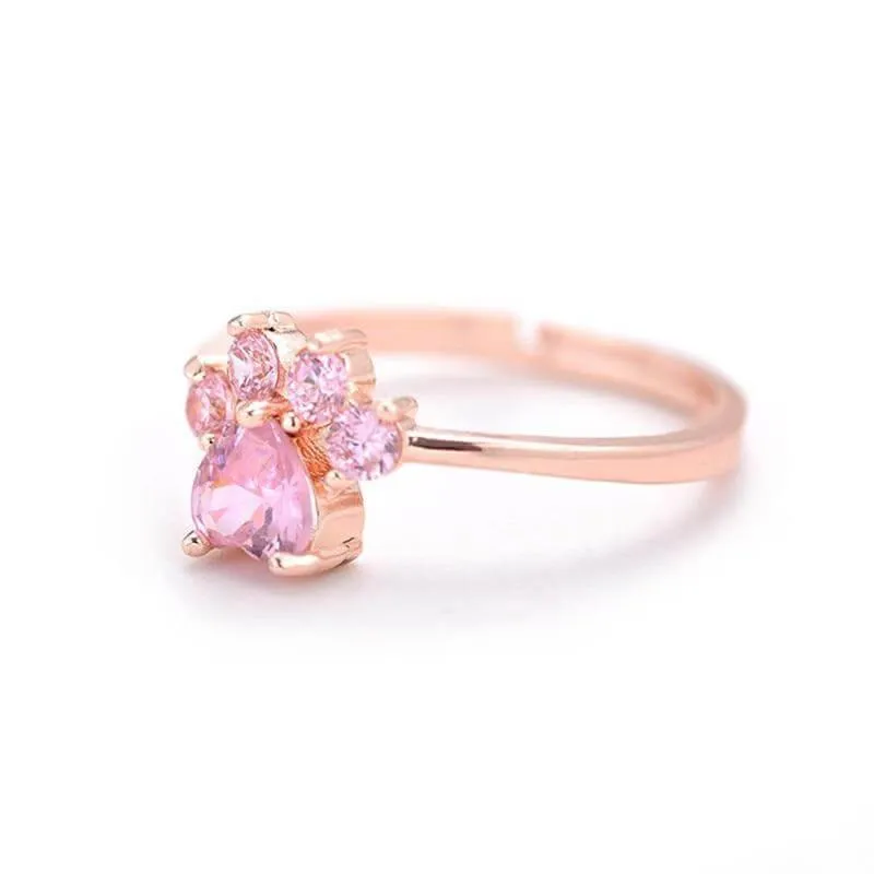 Pinky Paw Teeny Zircon Ring