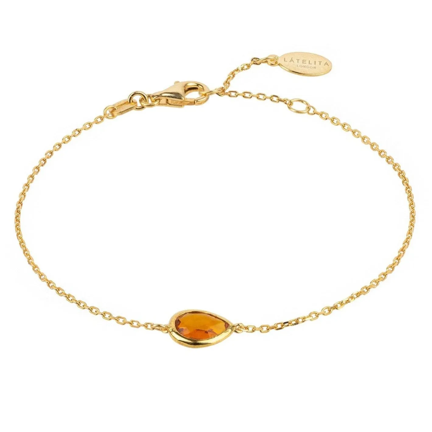 Pisa Mini Teardrop Bracelet in Gold with Citrine