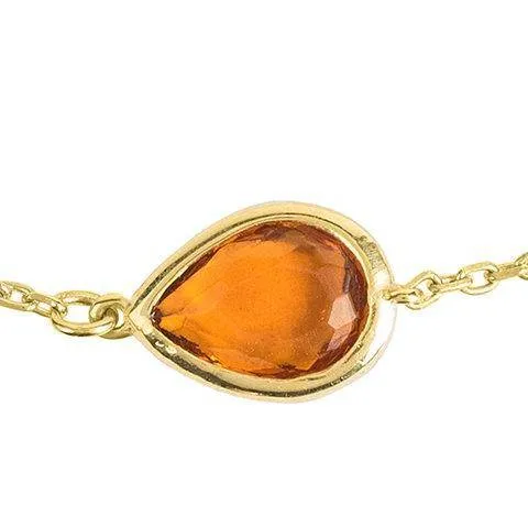 Pisa Mini Teardrop Bracelet in Gold with Citrine