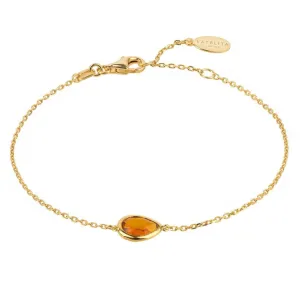 Pisa Mini Teardrop Bracelet in Gold with Citrine