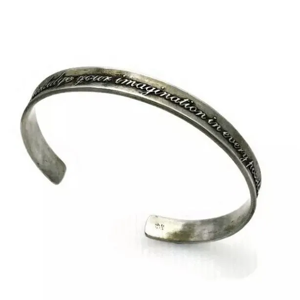 "Indulge Your Imagination" Jane Austen Inscription Affirmation Cuff by Laurel Elliott Dvb New York