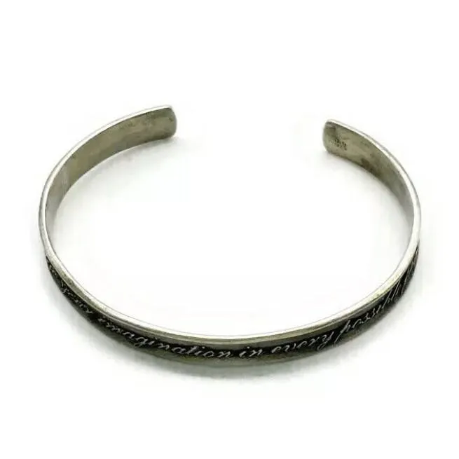 "Indulge Your Imagination" Jane Austen Inscription Affirmation Cuff by Laurel Elliott Dvb New York