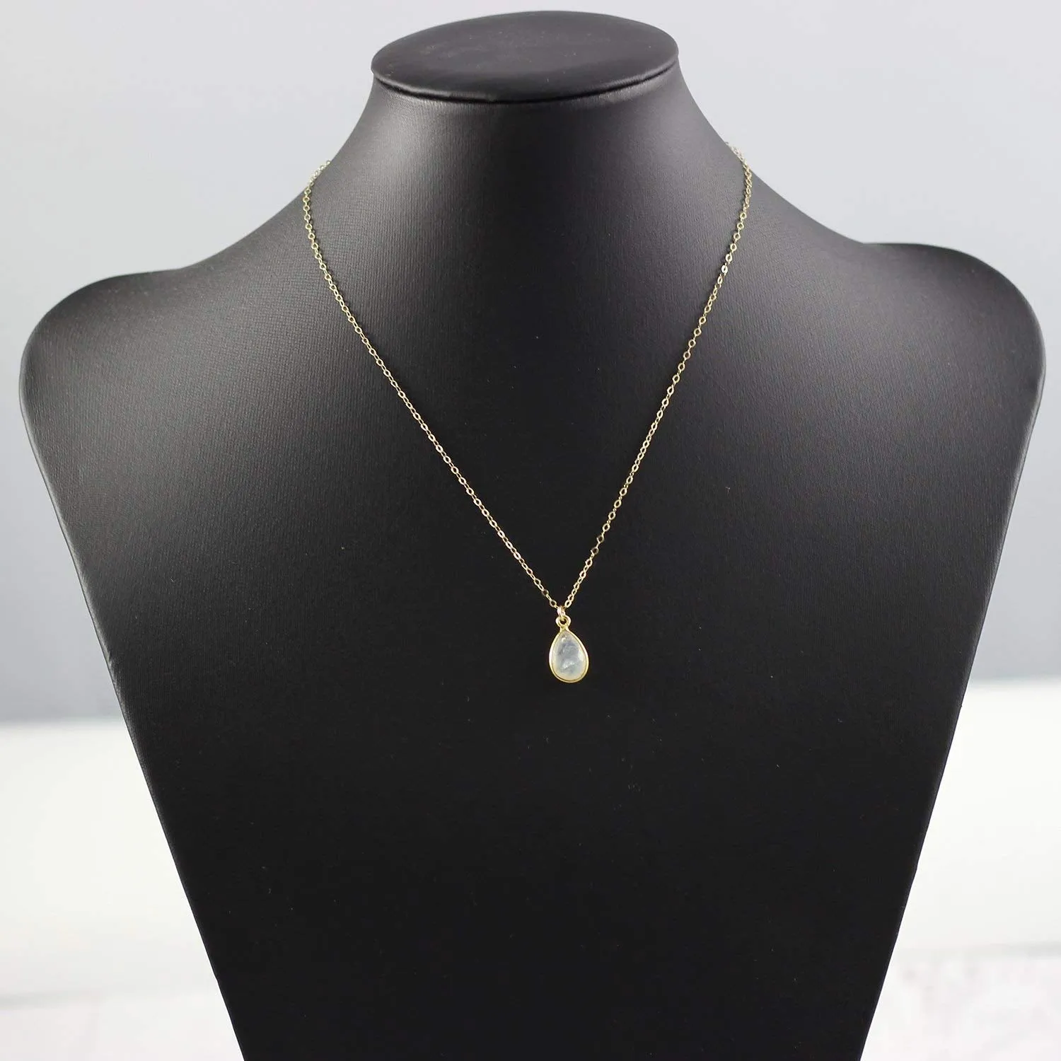 Rainbow Moonstone Yellow Gold Bridal Necklace
