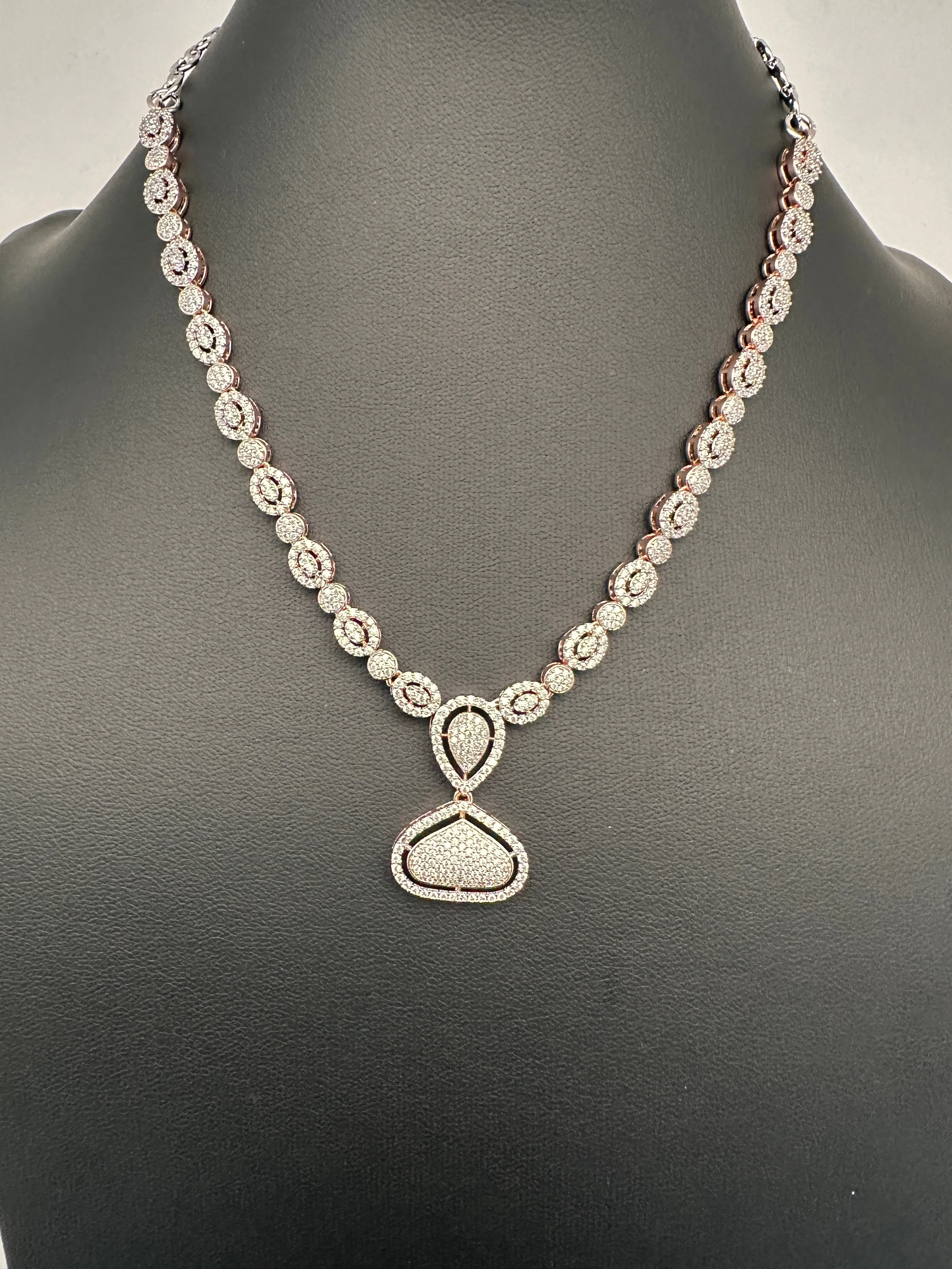 Rose Gold AD Dainty Necklace