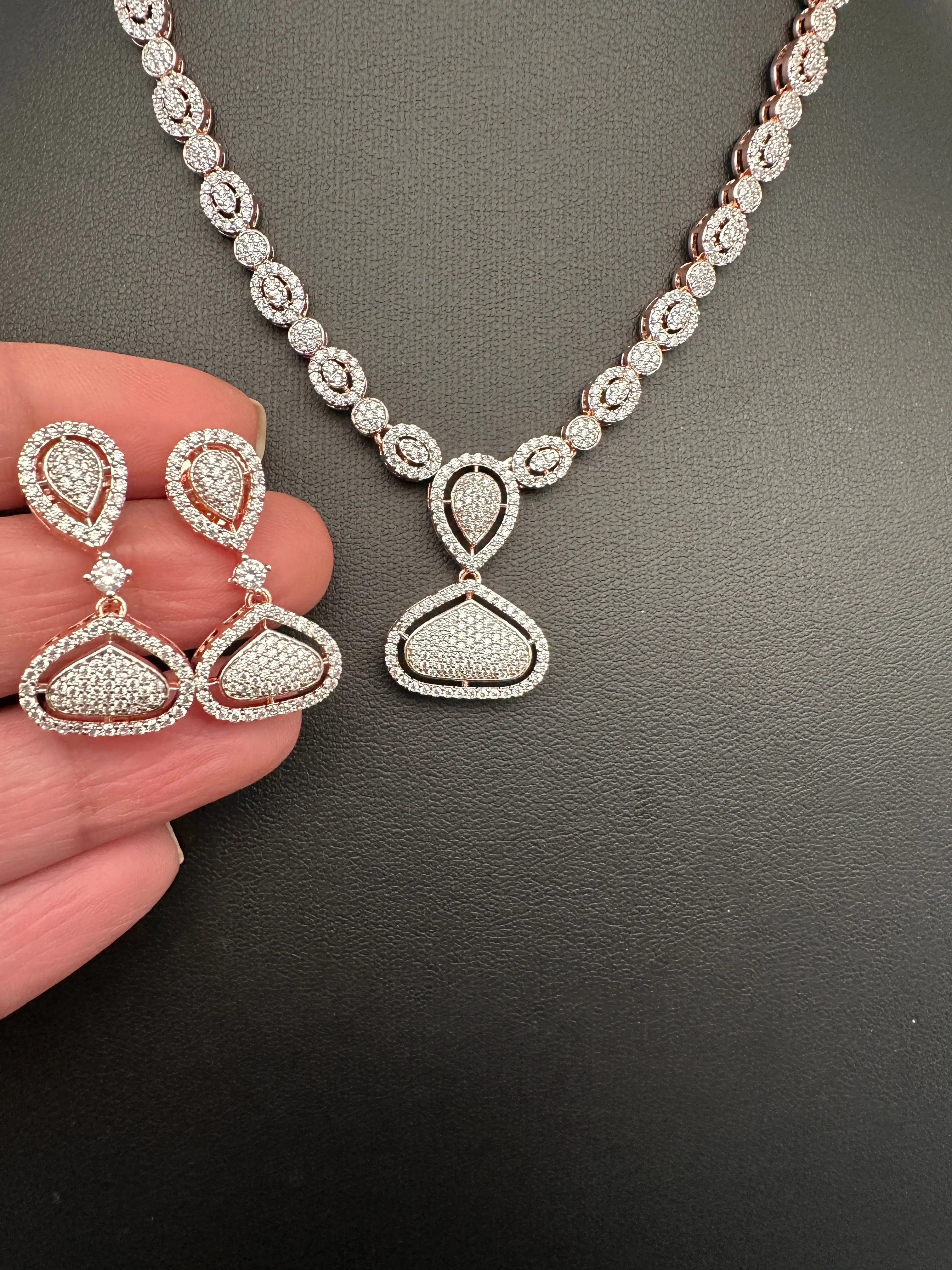 Rose Gold AD Dainty Necklace