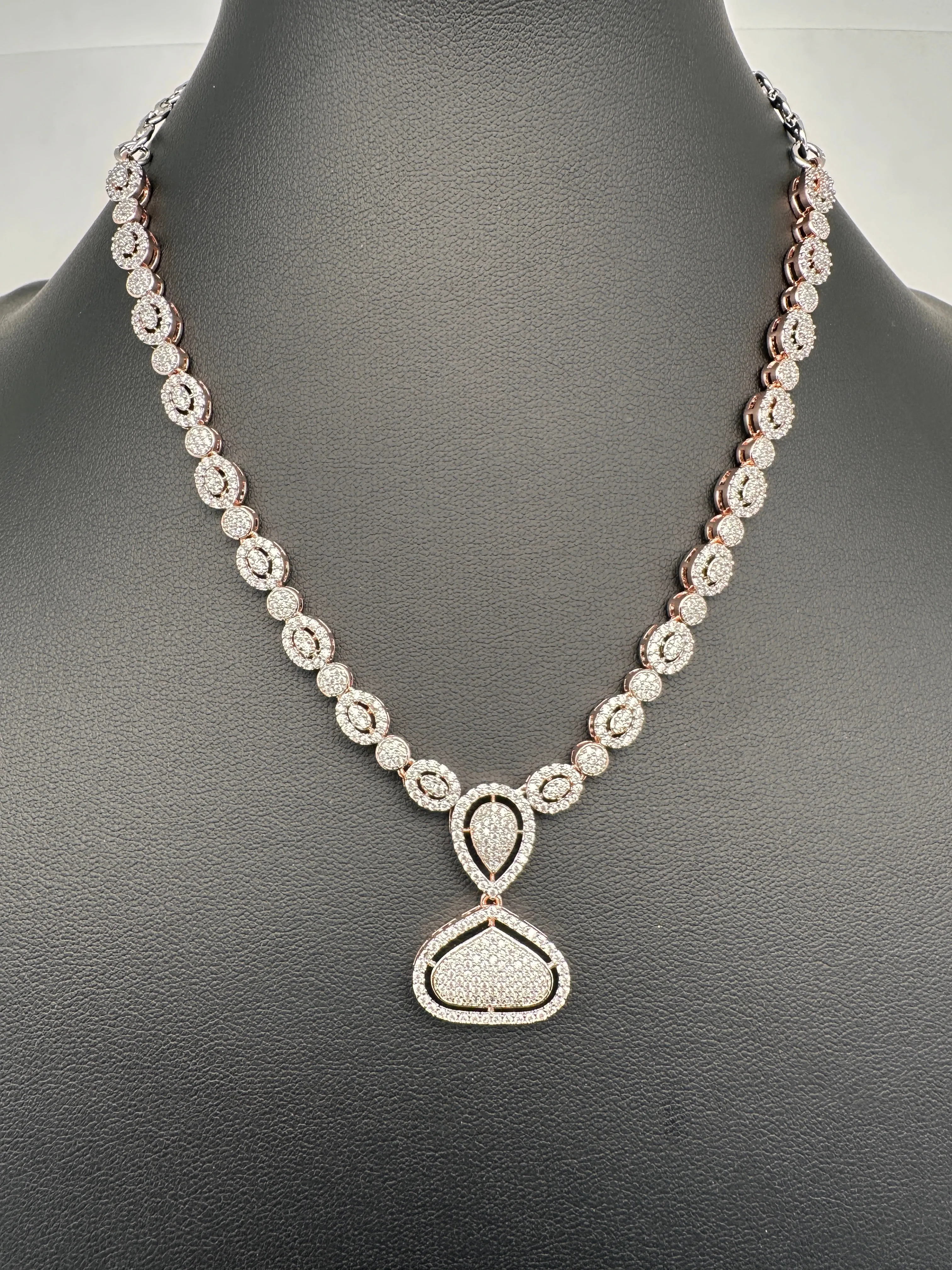 Rose Gold AD Dainty Necklace
