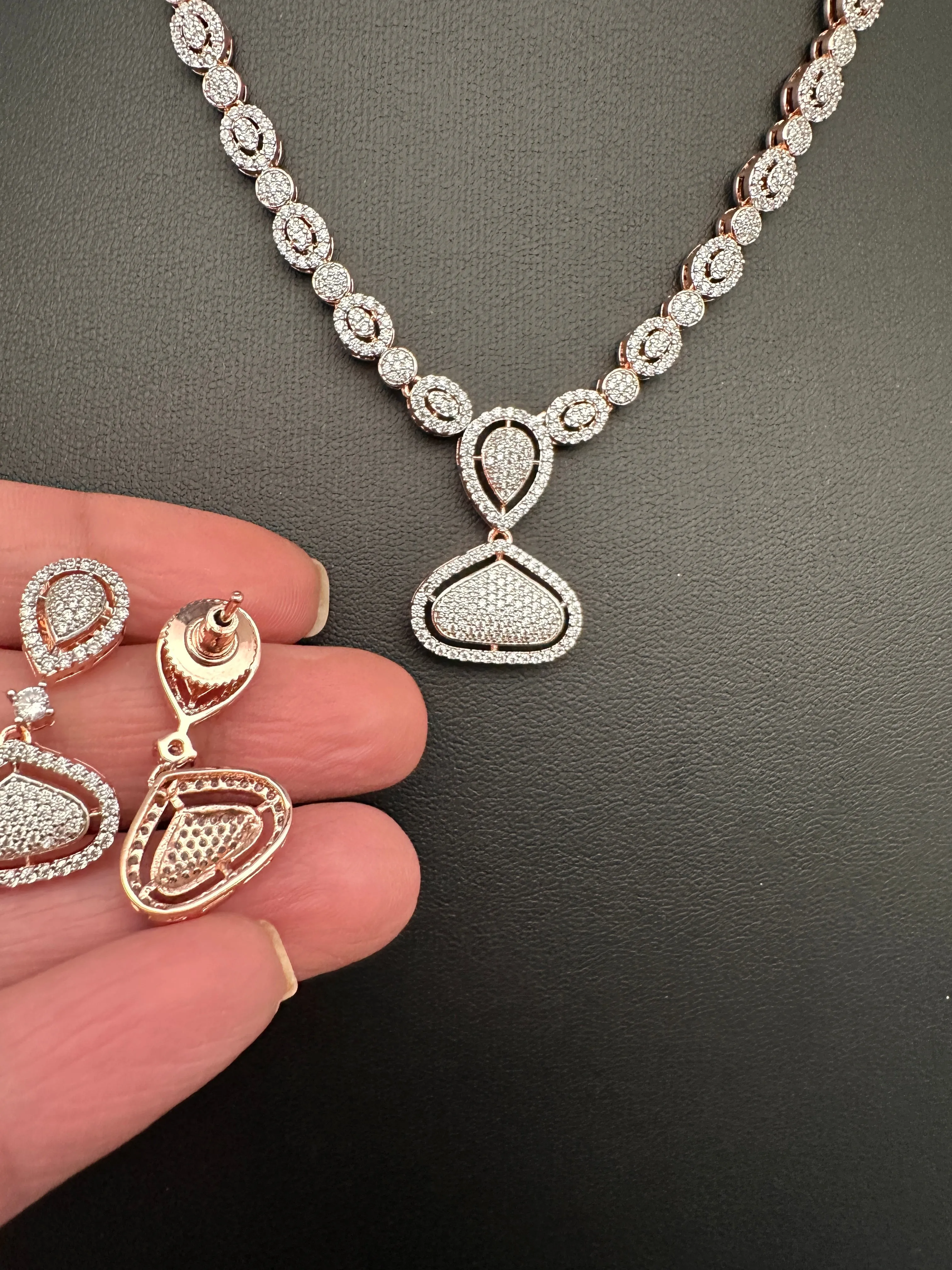 Rose Gold AD Dainty Necklace