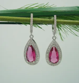 Ruby, Wedding Earrings, Hook Earrings, Drop, Dangle Earrings, Wedding Bridal Bridesmaid Jewelry Gift